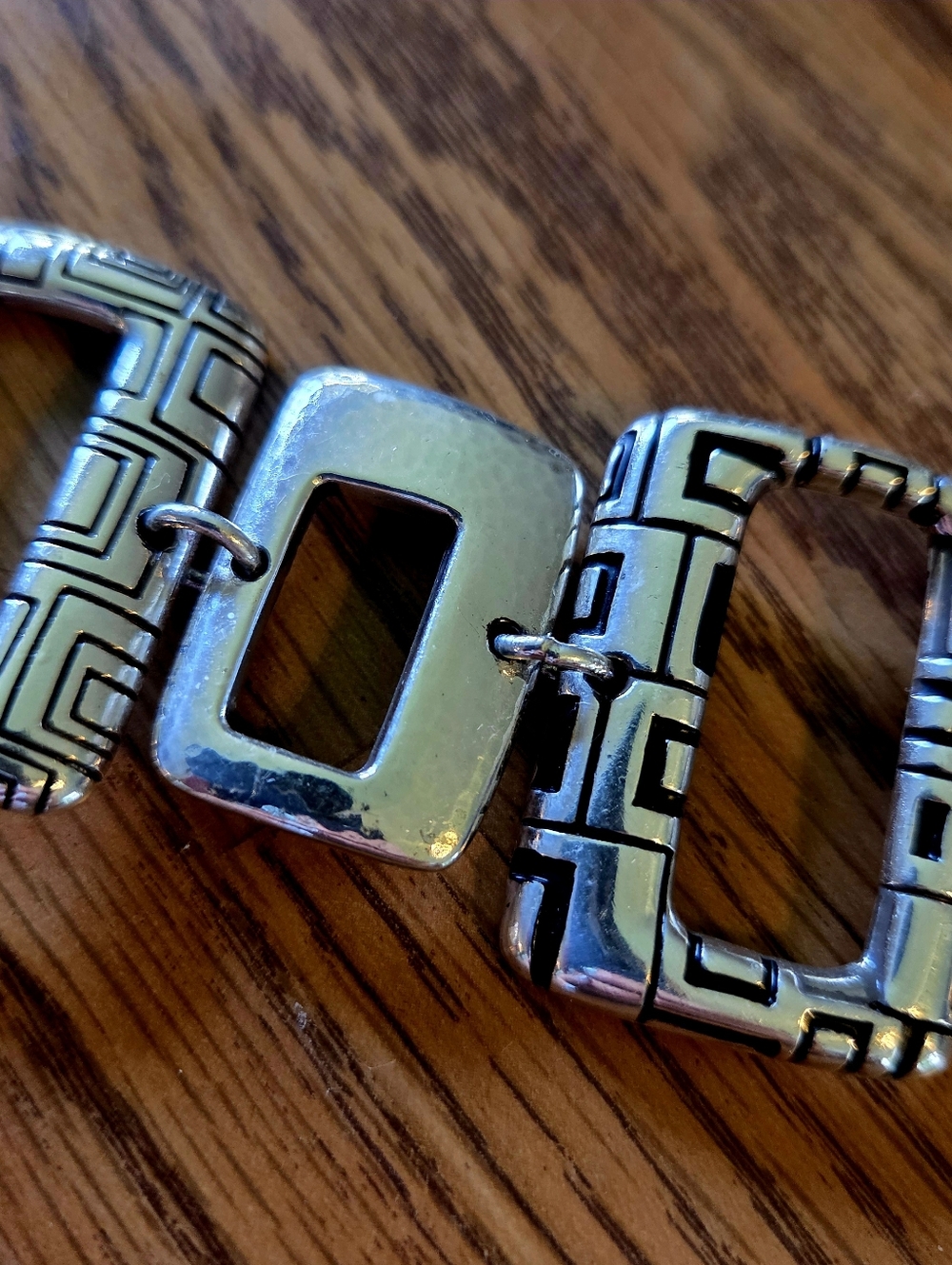 BRIGHTON "Nexus" Vintage Silver Geometric Link Bracelet BOHEMIAN! - Picture 7 of 12